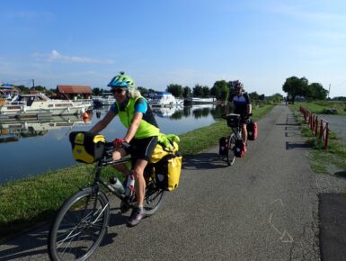 Öffnung des EDF-Stauwehrs Île du Rhin in Marckolsheim - Vogtsburg - Burkheim für Radfahrer und Fussgänger